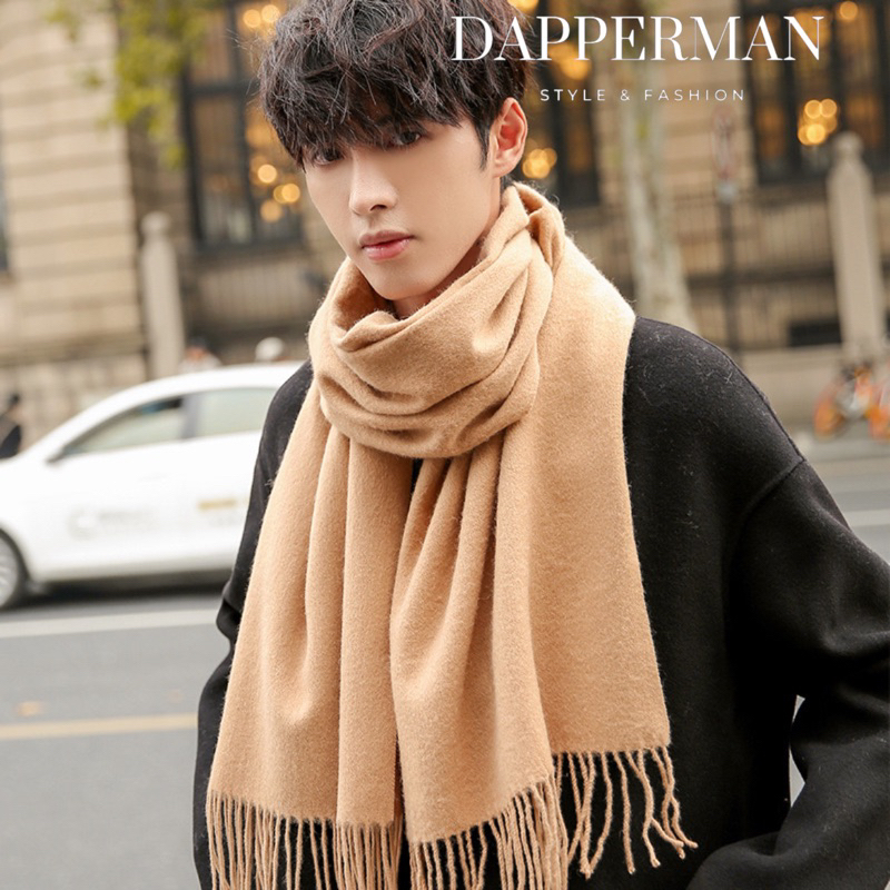 Khăn len Cashmere giữ ấm unisex màu trơn cực mịn, khăn quàng cổ ấm áp đi Đà Lạt, Sapa
