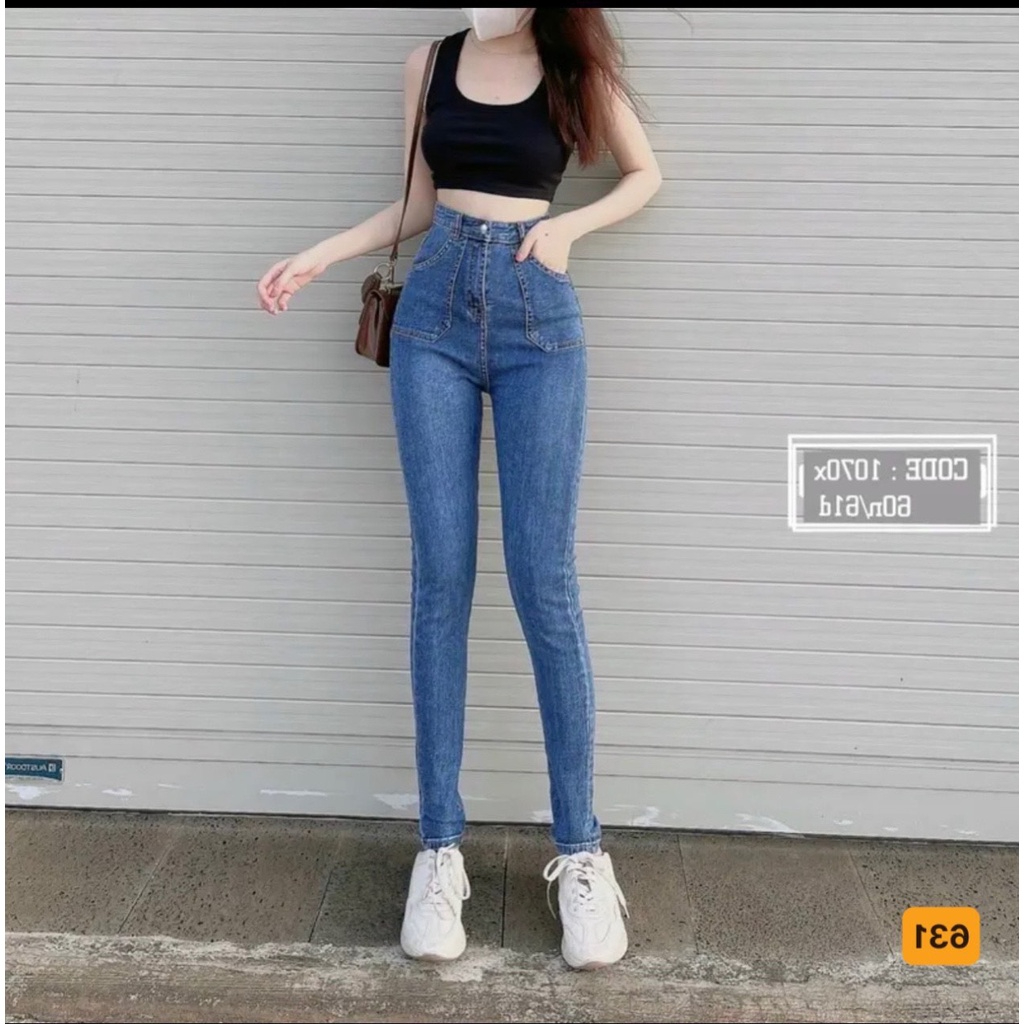 Quần jean nữ lưng cao skinny ôm dáng, quần bò nữ co giãn mẫu mới thời trang cao cấp A-T Fashion - MQ631