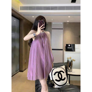 ĐẦM BABYDOLL DÁNG XOÈ ĐÍNH ĐÁ CỔ