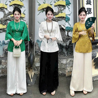 Set lam dui chùa tay lỡ cổ tròn