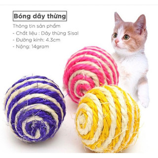 Đồ chơi bóng dây thừng mài móng cào cắn cho mèo, thú cưng