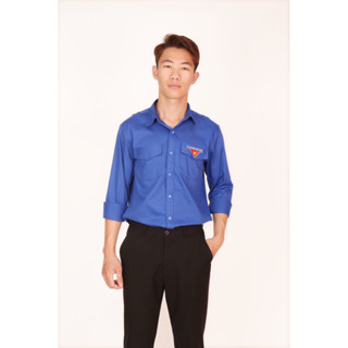 Áo đoàn thanh niên vải cotton 100%, logo thêu, đường may tinh xảo, vải không đổ màu