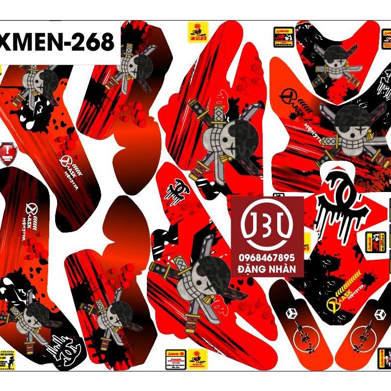 Tem trùm xe điện xmen - 268 đỏ cướp biển