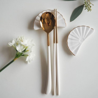 Bộ 10 Kê đũa thìa, gác đũa Cotton - Erato - Hàng nhập khẩu Hàn Quốc
