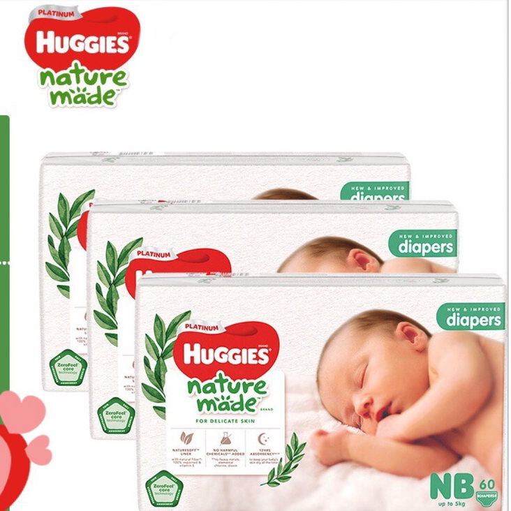 Bỉm quần Huggies Nature Made bỉm dán đủ size Nb S M L XL XXL thương hiệu Mỹ