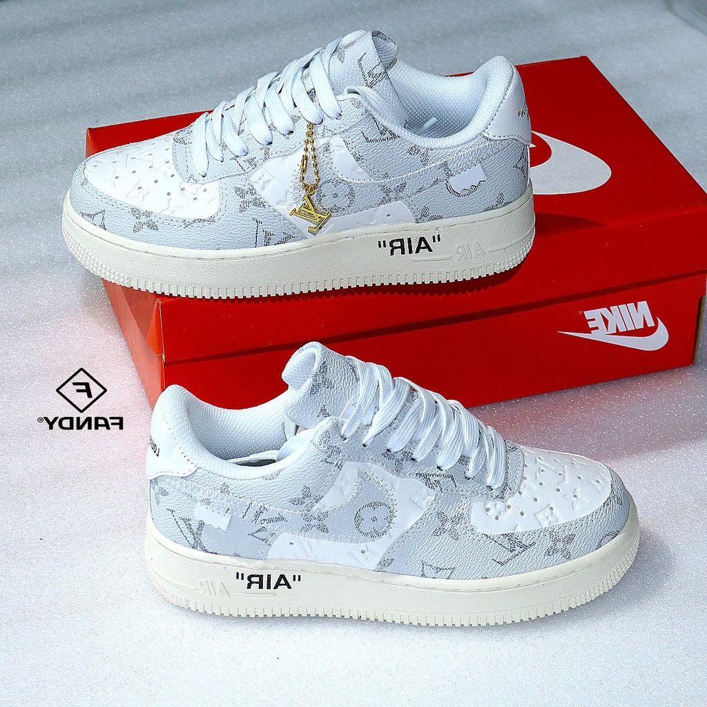 Giày sneaker nam nữ: Giày thể thao _Nike AF1 LV xám trắng, hàng cao cấp chất lượng/Giày Quảng Châu