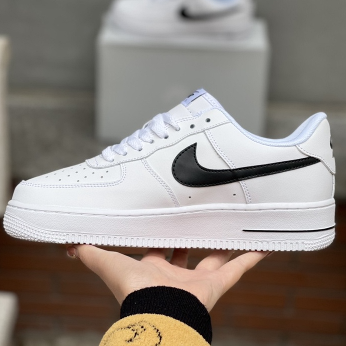 Giày Sneaker_Nike Air Force 1, Af1 CusTom vệt đen, bản cao cấp đế Air Full Size