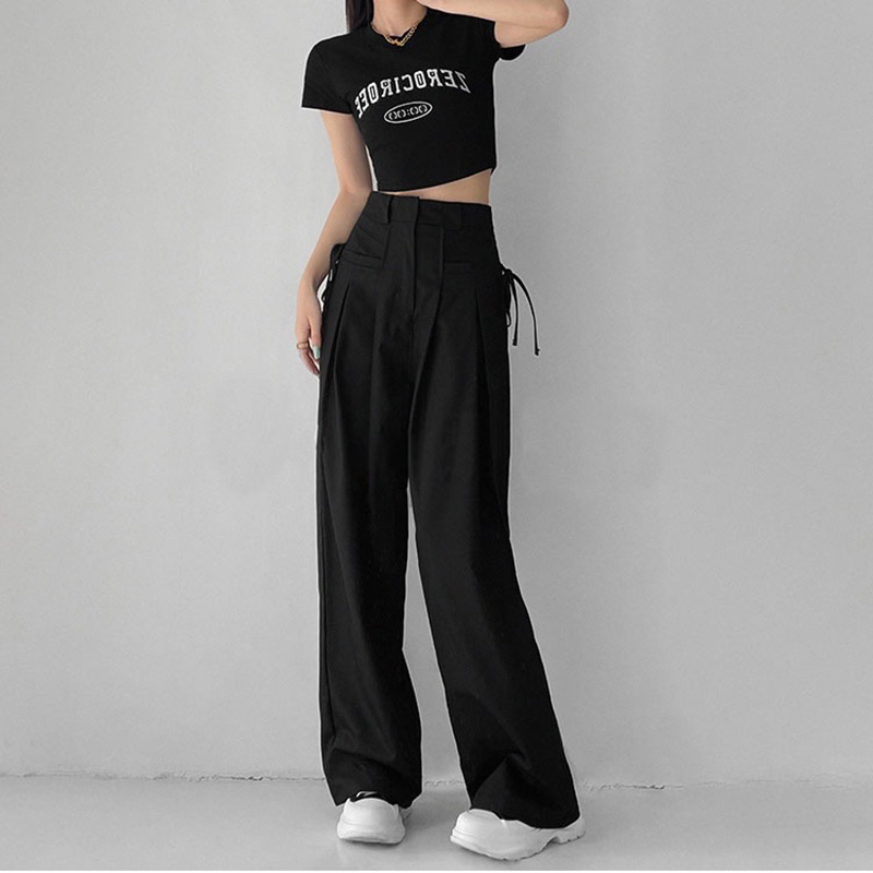 (Có Bigsize đủ màu) Quần suông ống rộng nữ hottrend cột dây thắt nơ tôn dáng TNger