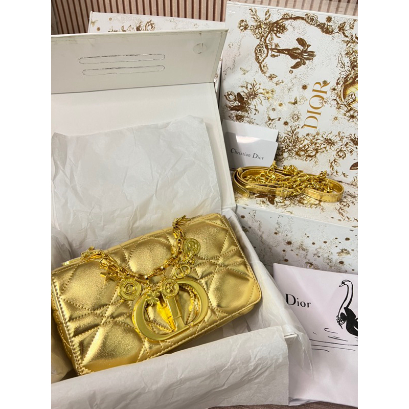 Túi Xách Dior Caro Bạc Vàng Size 20  -  By Anh Dinh Phuong