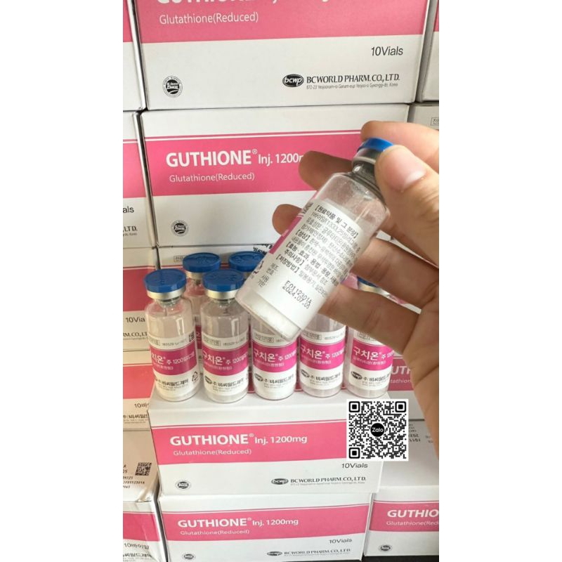 Glutathione 1200mg hộp màu hồng Hàn Quốc 10 ống bột tinh chất dưỡng trắng, giảm nám, thải độc tố
