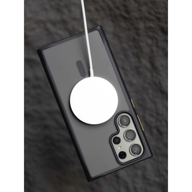 Ốp lưng Likgus nhám Viền màu Hỗ trợ sạc Không dây cho Samsung S23 Ultra, Chống vân tay