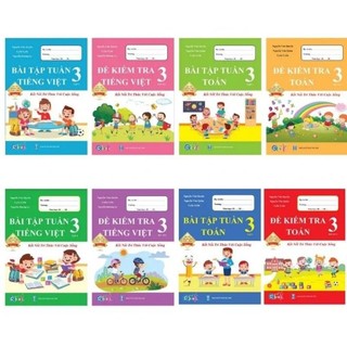 Sách Combo Bài Tập Tuần và Đề Kiểm Tra Toán, Tiếng Việt Lớp 3 Cả Năm (8 cuốn) Hải Anh Books