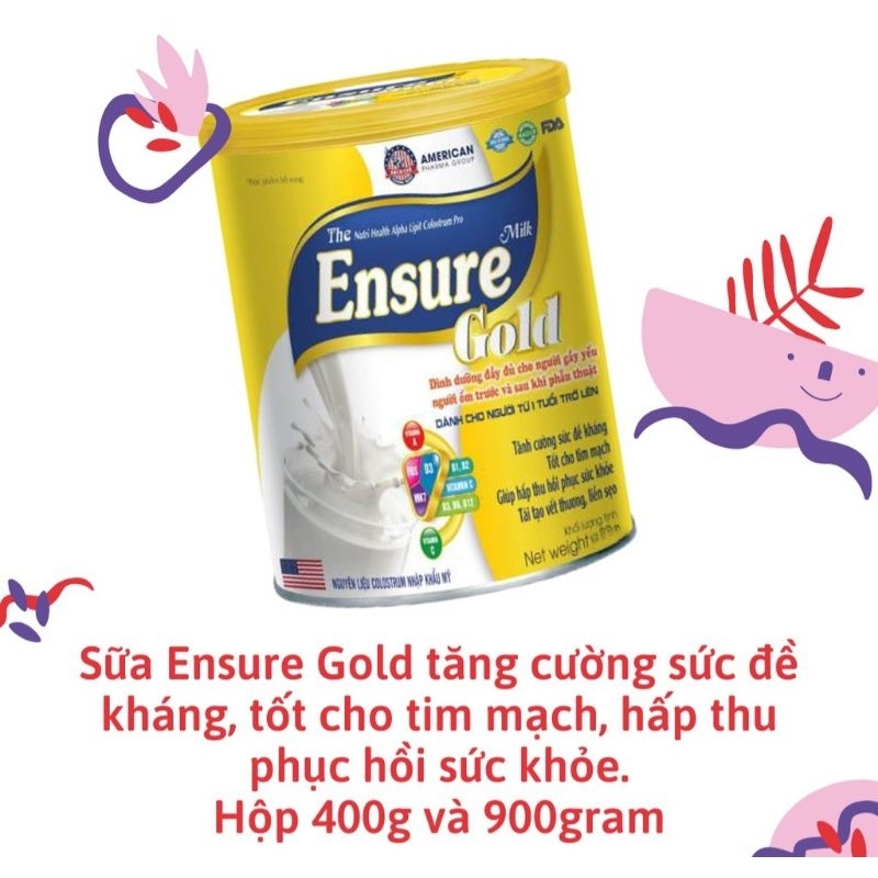 sữa Ensure Gold hàng việt nam chất lượng cao , dinh dưỡng cho người gầy , ốm yếu -tặng kèm quà tặng