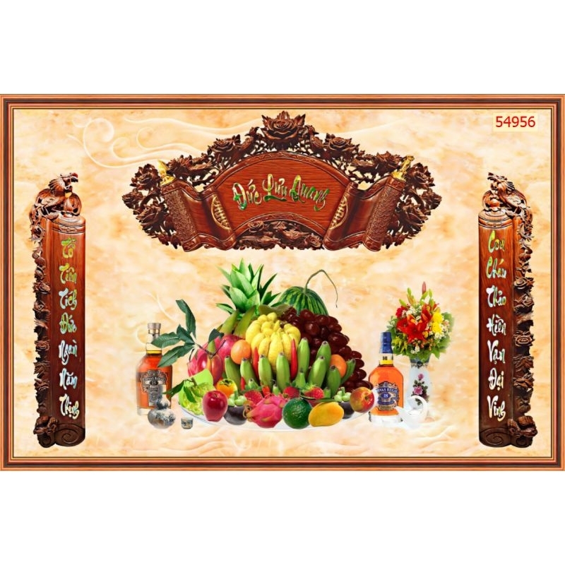 Tranh dán bàn thờ phòng thờ 3d tranh lụa dán tường in theo kích thước lh z@lo:0.9.6.7.9.5.9.3.9.9