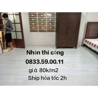 50 miếng Sàn nhựa giả gỗ sẵn keo bóc dán giá tốt, dày 2mm