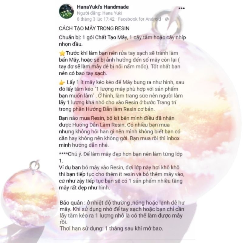Chất tạo Cloud mây trong resin, diy