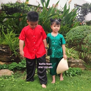 Bà ba cho bé trai, bé gái - tay ngắn quần đen