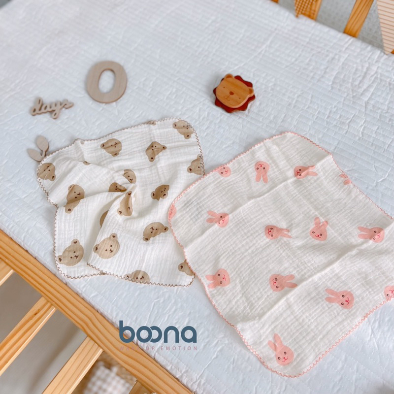 Hộp 6 khăn sữa Muslin Boona mềm mại, thấm hút BOO012