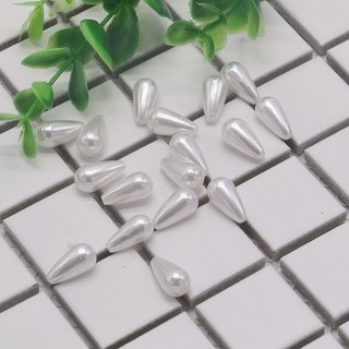 Hạt trai hình giọt lệ có 1 lỗ để nút chân bờm tăm inox,túi 20 hạt.