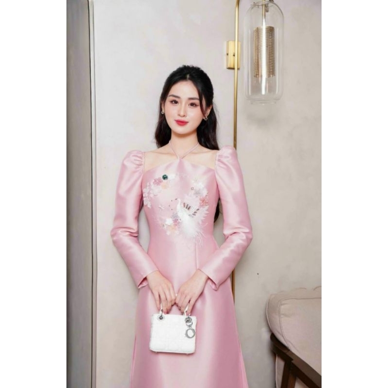 Áo dài ogana đính kết cao cấp đẹp sang chảnh hàng thiết kế đẹp áo dài cao cấp giá rẻ