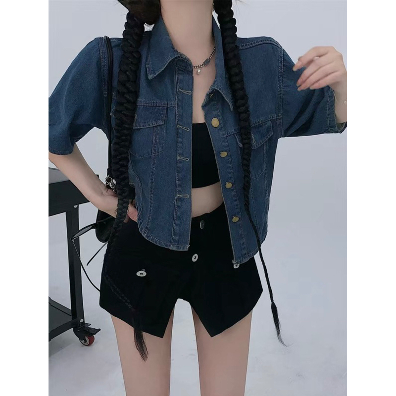 ÁO KHOÁC JEAN XANH CROPTOP DÁNG NGẮN QUẢNG CHÂU