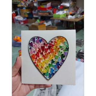 Thiệp Quilling, thiệp giấy xoắn, thiệp handmade hình Trái tim, 15X15CM