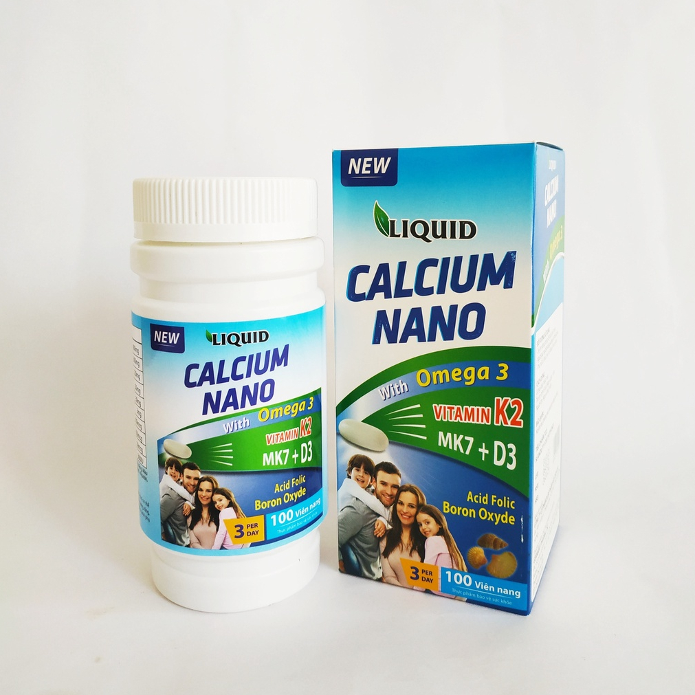 Viên Uống Bổ Sung Canxi  Liquid Calcium +D3 - Bổ Sung Canxi Nano Và D3 Cho Mọi Đối Tượng - Lọ 100 Viên