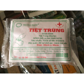 1 bịch 10 miếng gạc tiệt trùng 30cm * 30cm
