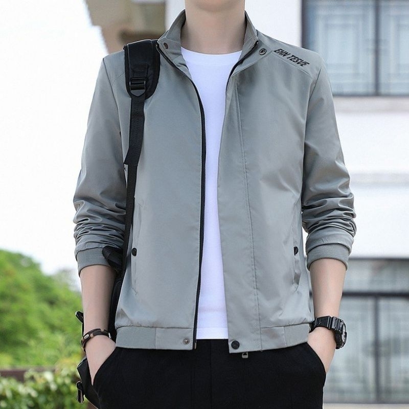 Áo khoác gió cổ đứng thời trang công sở dành cho nam có hình phản quang có video