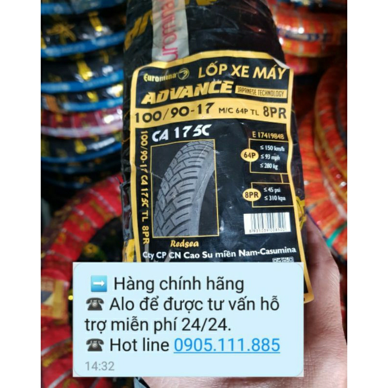 lốp 100/90-17 euromina địa hình hỗn hợp cao cấp,off road ( lốp ko săm)..