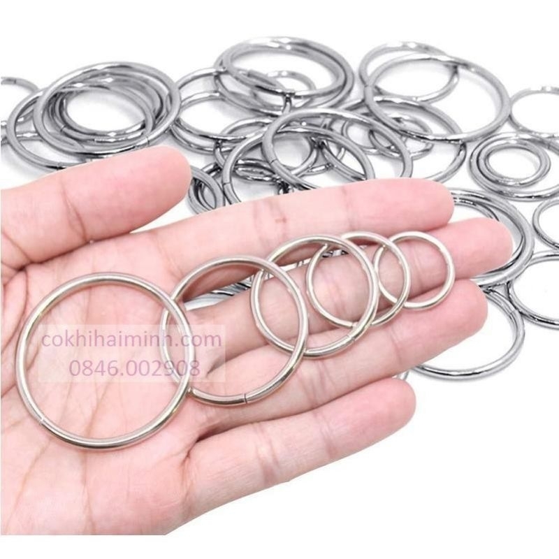 Khoen vòng tròn loại dày đẹp (5 chiếc) size 1cm - 5cm làm tăng đơ, phụ kiện handmade móc khoá, túi xách, vòng, quần áo