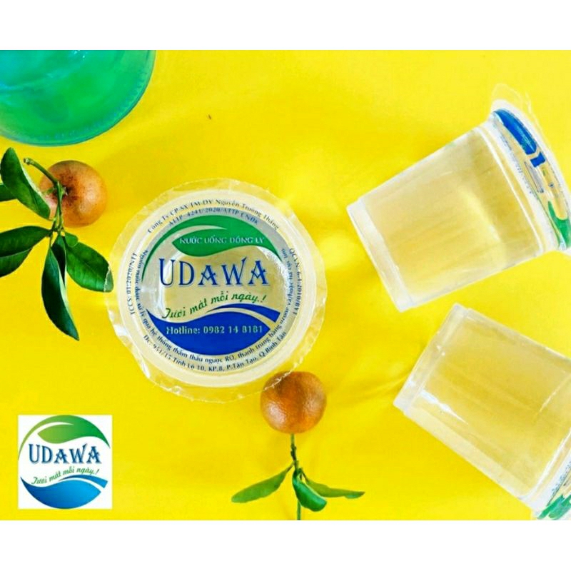Nước Suối Đóng Ly UDAWA 220ml/ 48 ly / 1thùng kèm ống hút .