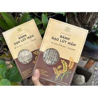 [5 hộp] Bánh gạo lứt mầm (bánh mầm) 320gr Giàu GABA tự nhiên, Hỗ trợ ăn kiêng, Thực dưỡng, Thuần chay Healty