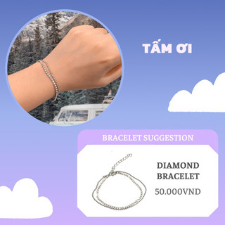 Lắc tay đính đá pha lê titanium không han gỉ