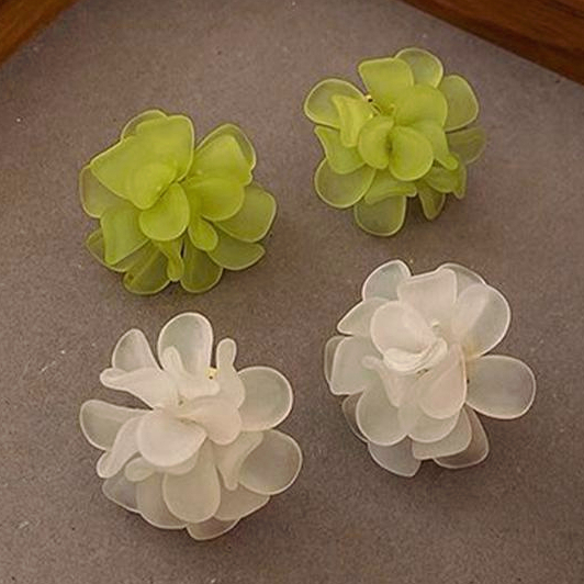 【coffeemate】⚡Khuyên Tai Kim Bạc Hình Bông Hoa Phong Cách Thời Trang Hàn Quốc Dành Cho Nữ