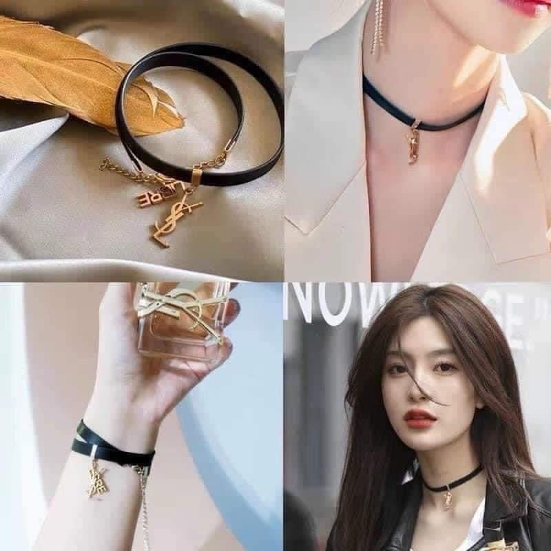 [Auth] Vòng tay-Choker YSL gift LIBR Leather bracelet full box