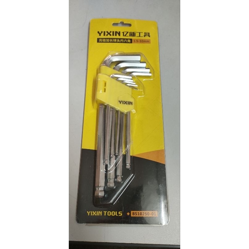 Bộ lục giác đầu bi 9 cây 1.5-10mm hiệu Yixin hàng tốt