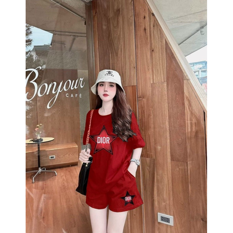 BỘ SHORT THUN COTTON MÙA HÈ ÁO THÊU KÈM ẢNH CHỤP THẬT
