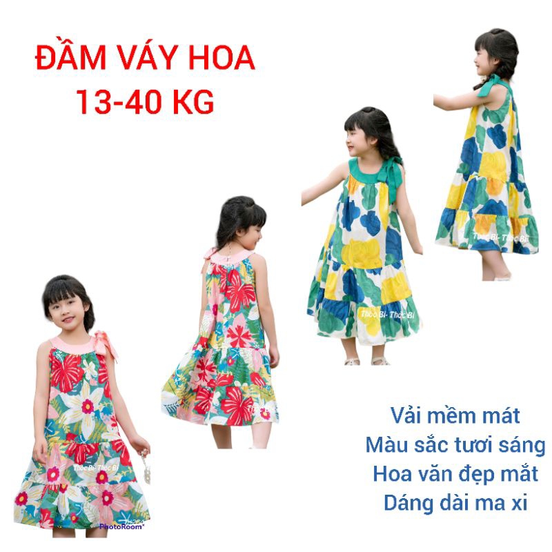 ĐẦM VÁY VẢI MỀM NHẬP BÉ GÁI HAIVANCO 12 đến 38kg mềm mại và thoáng mát màu sắc rực rỡ tay phồng dáng xòe đi học đi chơi