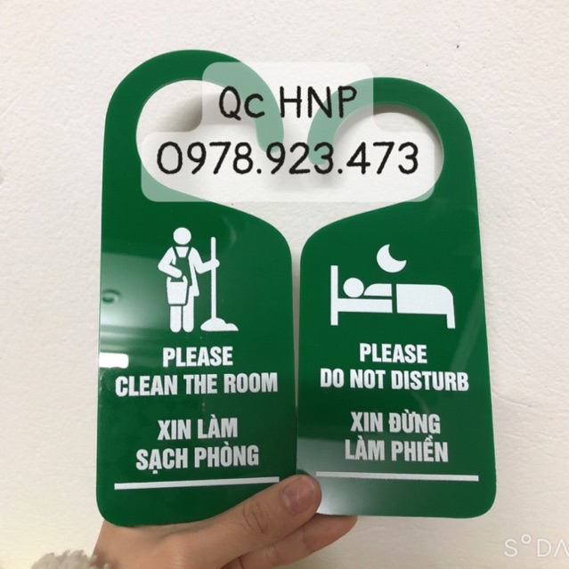 Bảng treo - Thẻ dọn phòng khách sạn, thẻ không làm phiền treo cửa phòng khách sạn, Resort, Hotel