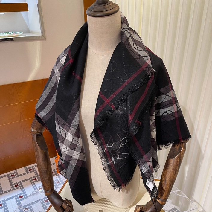 Khăn lụa đũi dệt kim tuyến nhãn hiệu B, khăn choàng bản dài 90x180cm - Hàng có sẵn