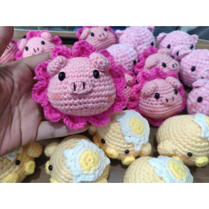 Móc Khoá Len, Hoa Đầu Thú Handmade