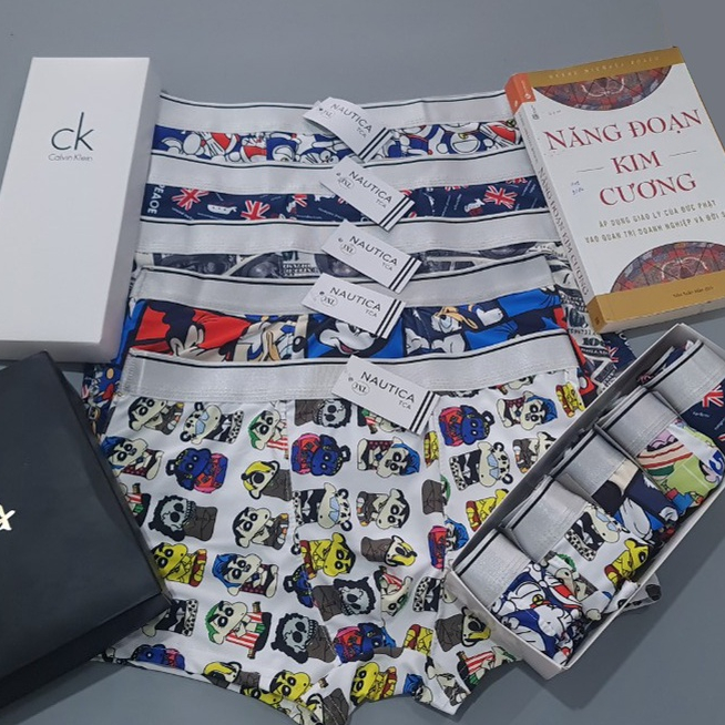 Quần lót nam in hình thun lạnh, quần sịp nam đùi thun lạnh hoạt hình doremon, shin, ... hàng hiệu 15