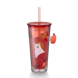 [STARBUCKS VN] - LY NHỰA HALLOWEEN 22 PLASTIC PUMPKIN PATCH POP HANDLE COLD CUP 16oz