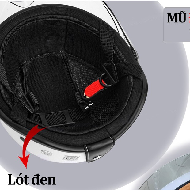 Mũ bảo hiểm nửa đầu có kính GRO HELMET chính hãng bảo hành 12 tháng