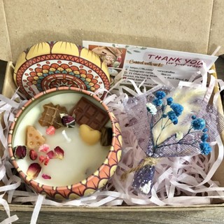[Quà Tặng Handmade] Set quà Nến thơm và hoa khô Canary