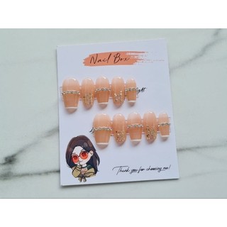 HYn's Nailbox - Nail thạch hồng nude dây đá ombre nhũ