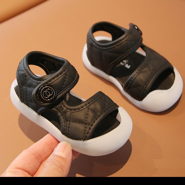 Sandal Bé Trai Bé Gai 1-4 Tuổi Đế Nhựa Dẻo Chống Trượt trần chám Dễ Thương