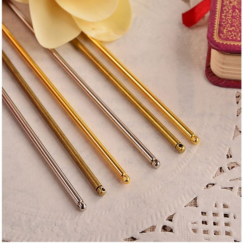 cán trâm đúc thẳng 125mm chắc tay nguyên liệu làm trang sức handmade, trâm cổ trang, cosplay
