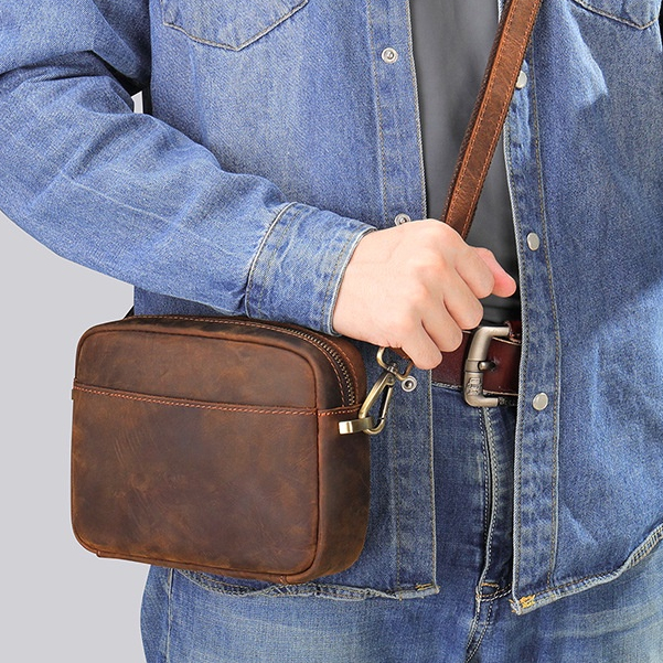 Túi da bò thật da sáp đeo chéo thời trang cho nam mẫu basic trẻ trung hàng cao cấp TD1 - Ladykiller